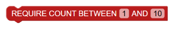 REQUIRE COUNT BETWEEN